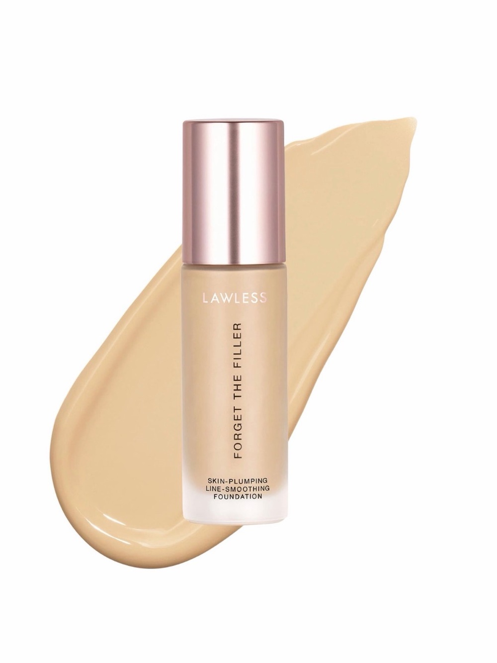 LAWLESS Foundation Bottle in Light Beige with Rose Gold Cap
